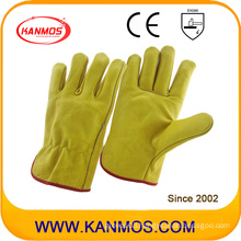Yellow Cow Grain Leather Industrial Safety Driver Work Gloves (12202)